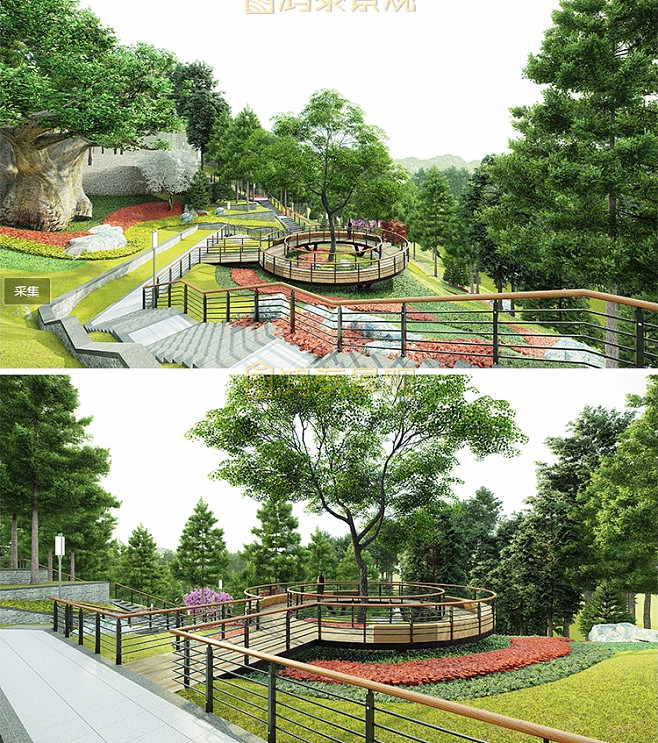 園林景觀山地公園景觀設計su模型lumi.