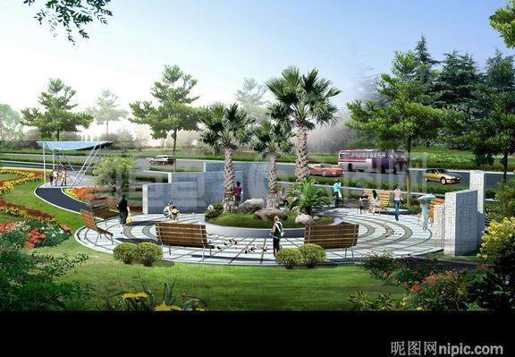 房地產園林設計效果圖psd素材圖片